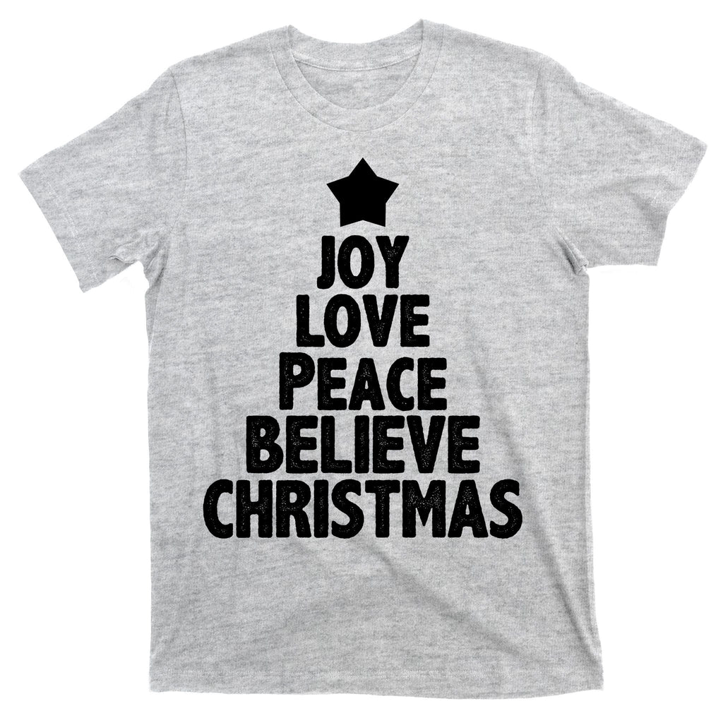 Christmas Tree Joy Love Peace Believe T-Shirt product image 9