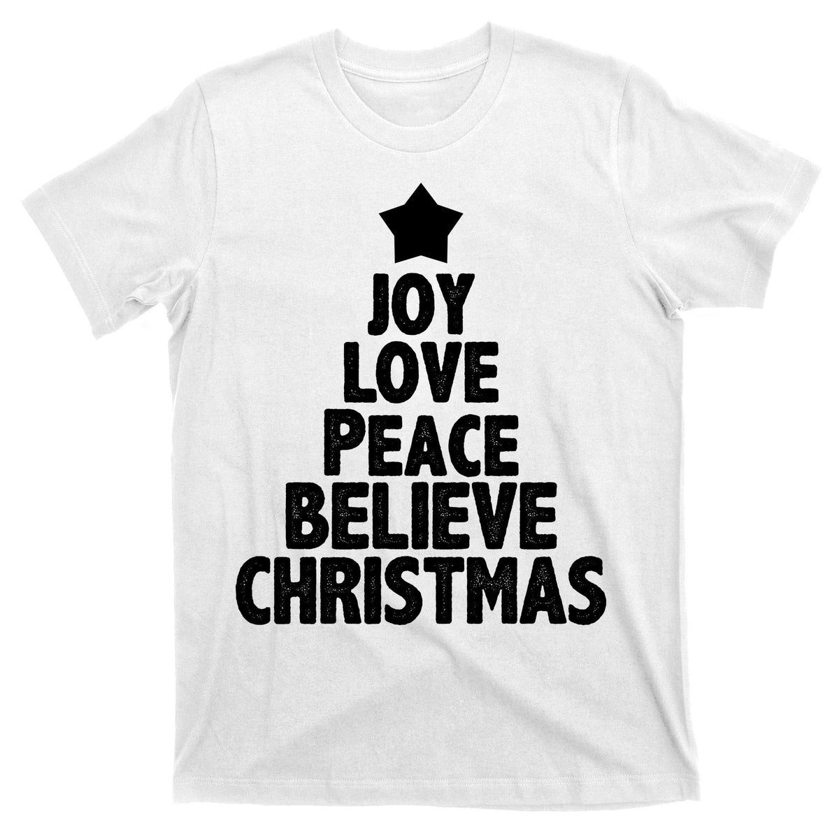 Christmas Tree Joy Love Peace Believe T-Shirt product image 11