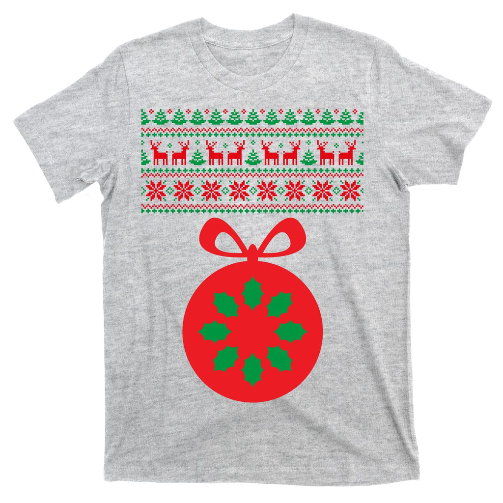 Christmas Ugly Sweater Pregnancy Ornament T-Shirt product image 9