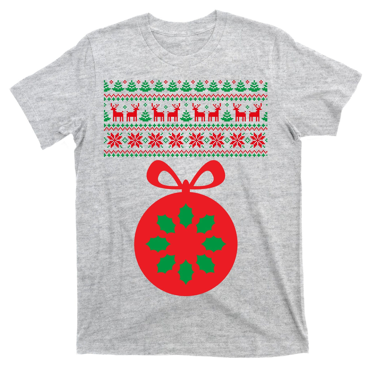Christmas Ugly Sweater Pregnancy Ornament T-Shirt product image 9