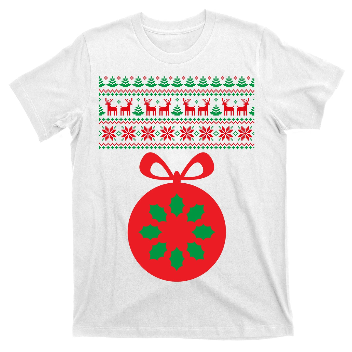 Christmas Ugly Sweater Pregnancy Ornament T-Shirt product image 11