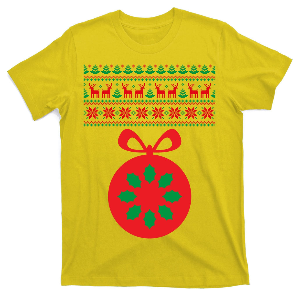 Christmas Ugly Sweater Pregnancy Ornament T-Shirt product image 3