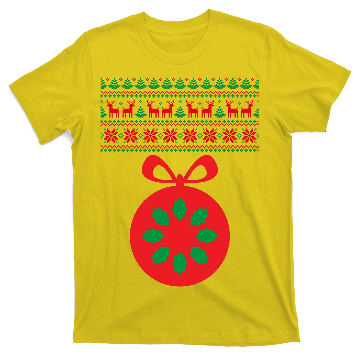Christmas Ugly Sweater Pregnancy Ornament T-Shirt product image 3