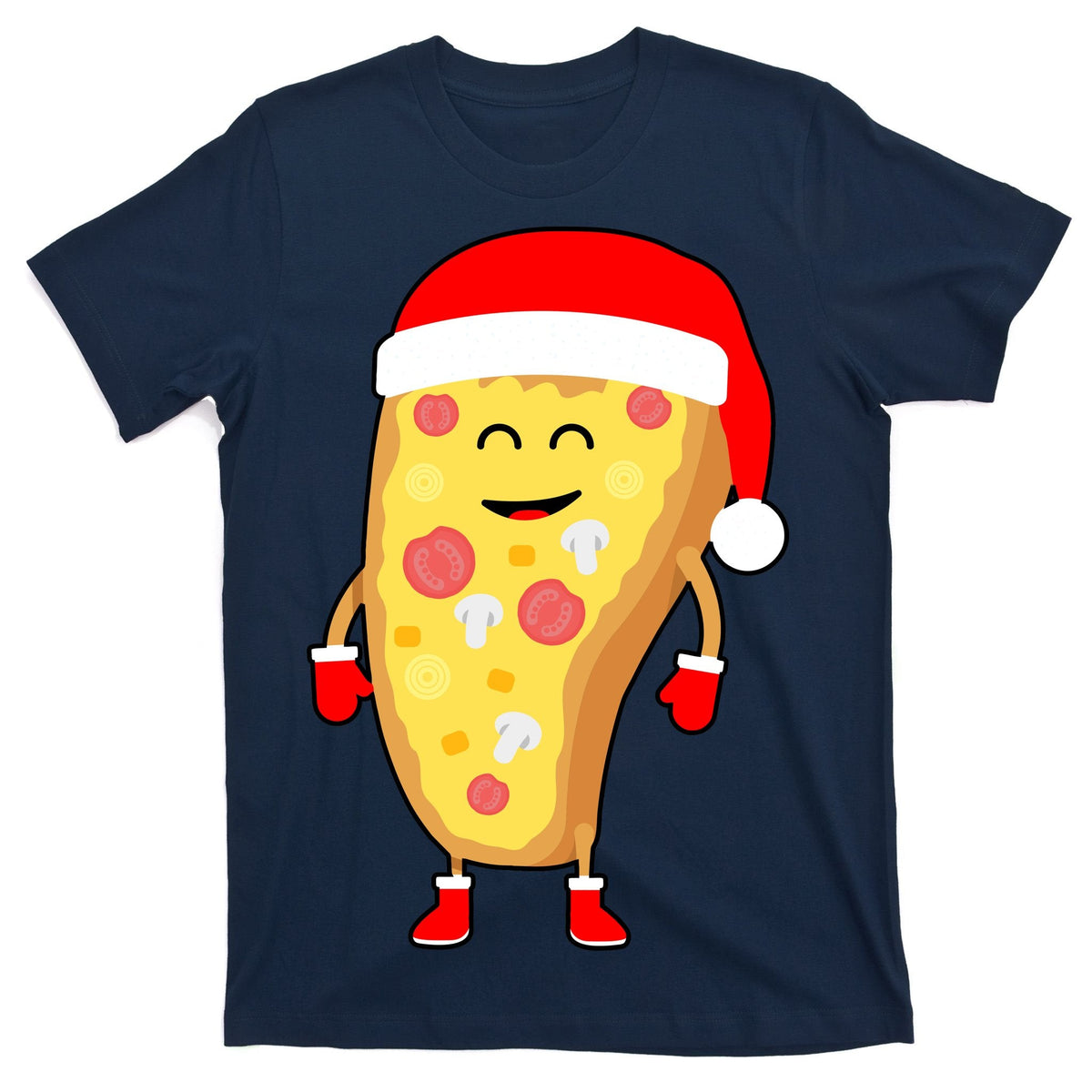 Cute Christmas Pizza Guy T-Shirt product image 1