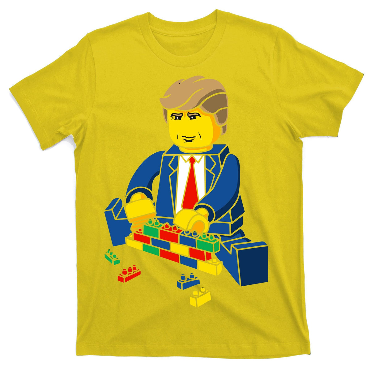 Donald Trump Building a Wall out of Toys T-Shirt product image 3