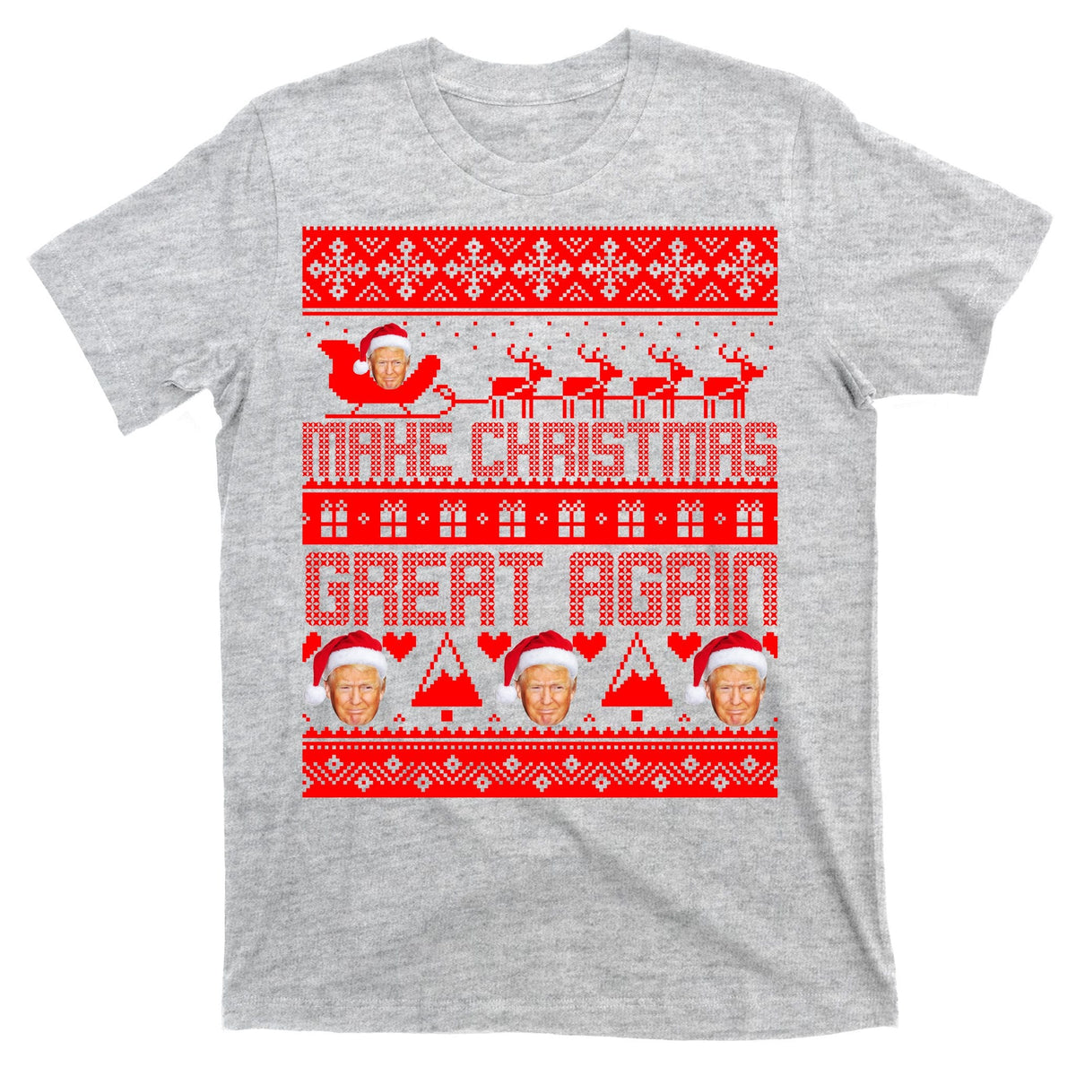 Donald Trump Make Christmas Great Again Ugly T-Shirt product image 9
