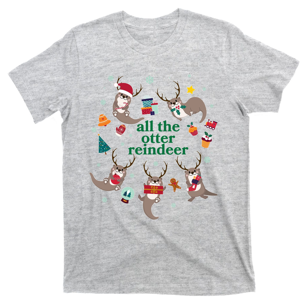 Funny Christmas All The Otter Reindeer T-Shirt product image 9