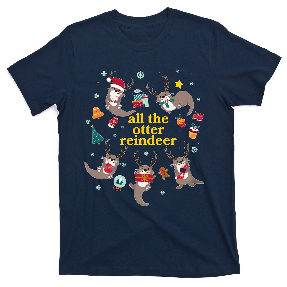 Funny Christmas All The Otter Reindeer T-Shirt product image 1