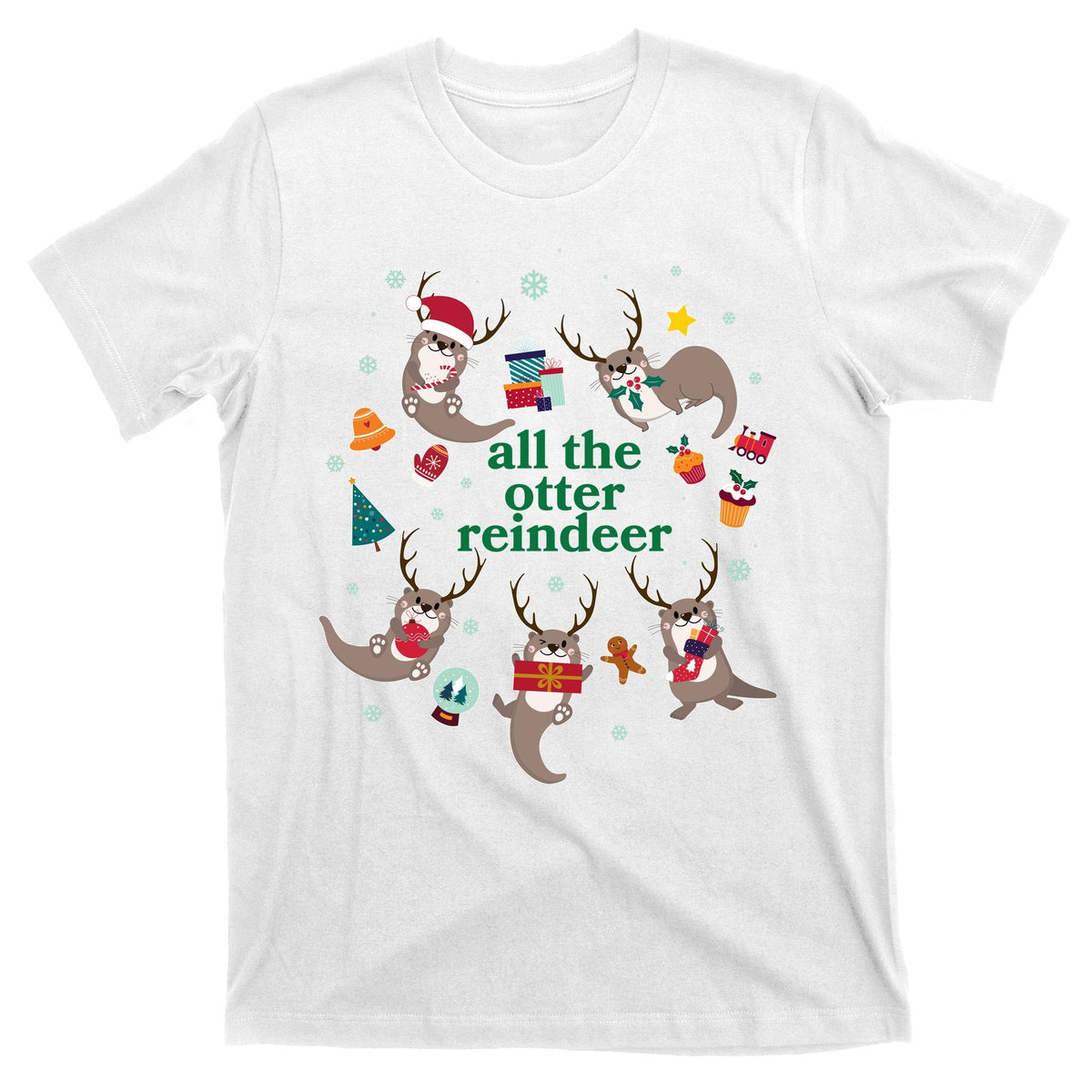 Funny Christmas All The Otter Reindeer T-Shirt product image 11
