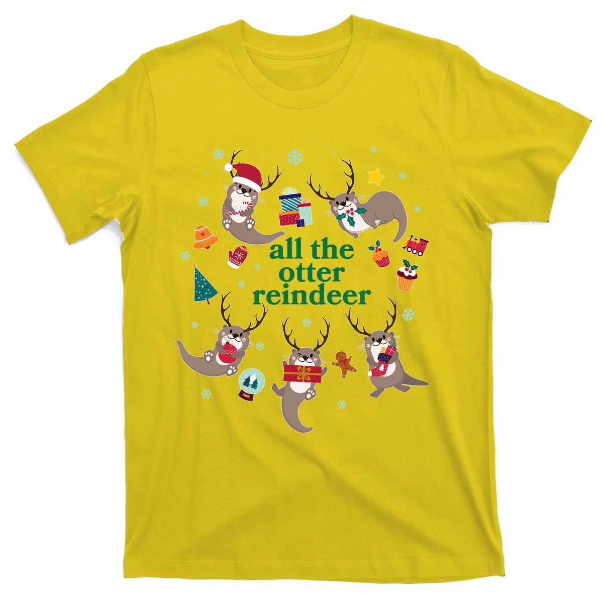 Funny Christmas All The Otter Reindeer T-Shirt product image 3