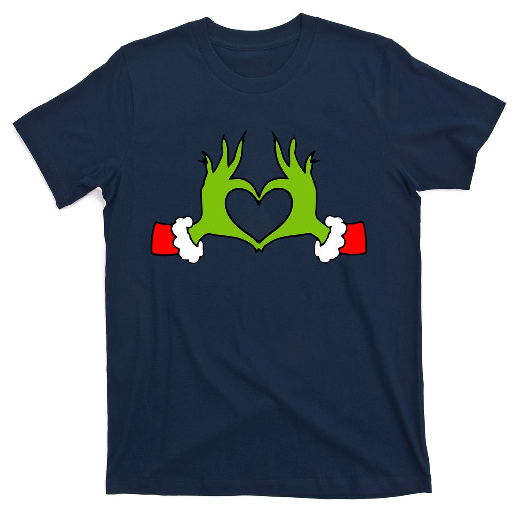 Funny Christmas Hands Making Heart Love T-Shirt product image 1