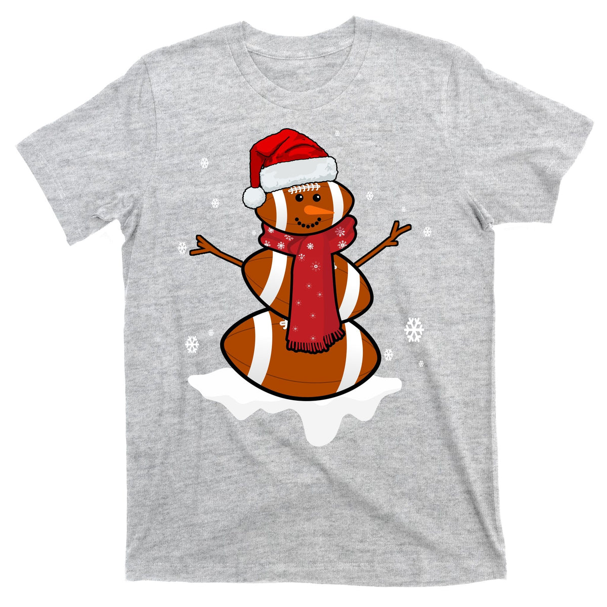 Football Christmas Snowman T-Shirt product image 9