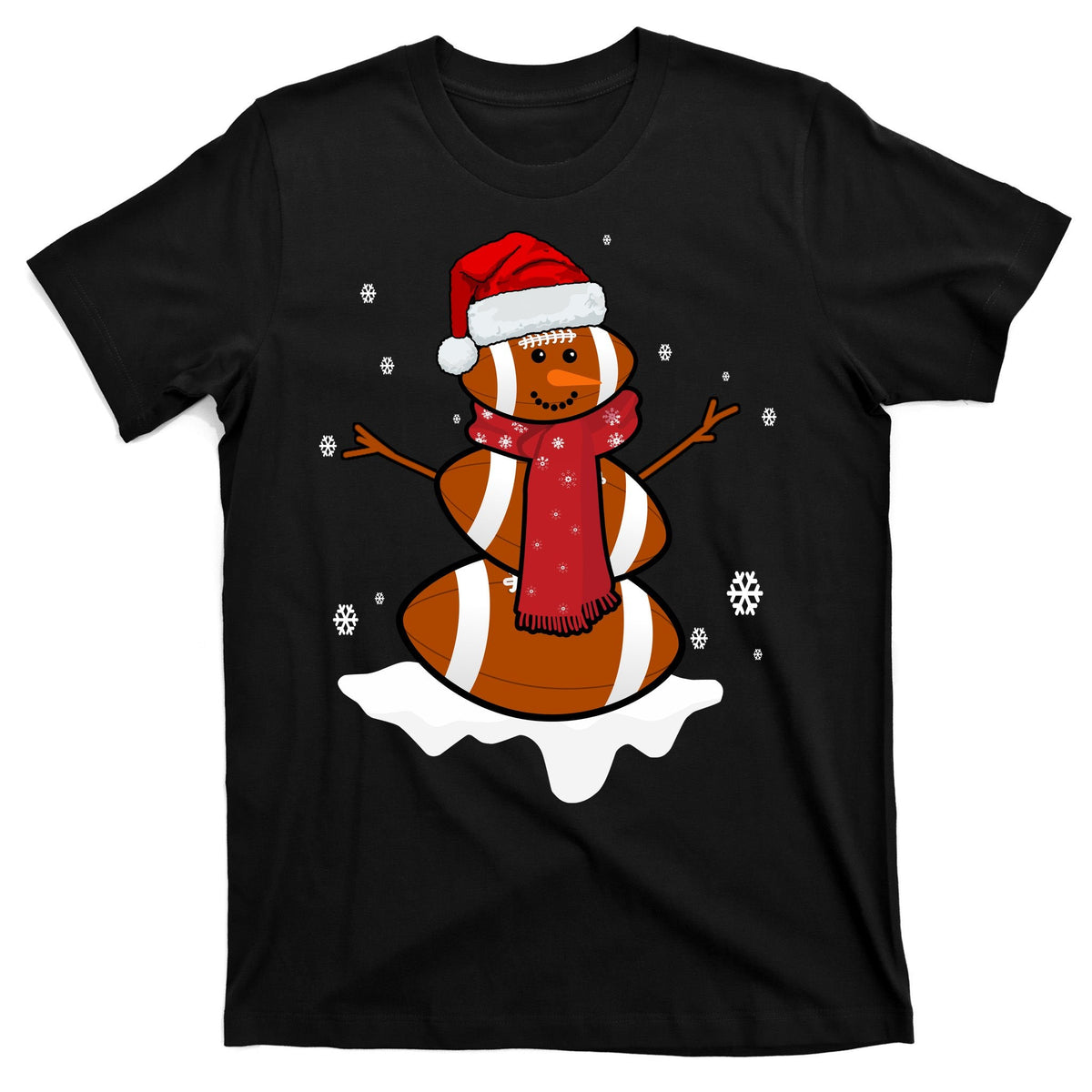 Football Christmas Snowman T-Shirt product image 7