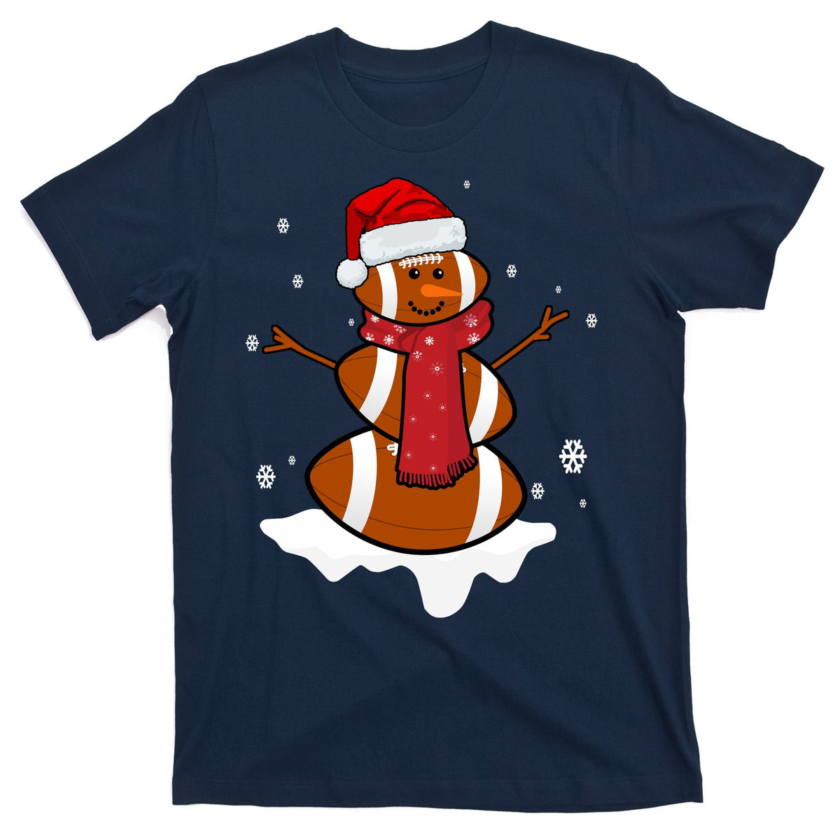 Football Christmas Snowman T-Shirt product image 1