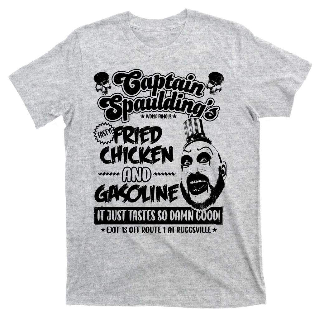 Funny Captain Spaulding's Fried Chicken And Gasoline T-Shirt product image 9