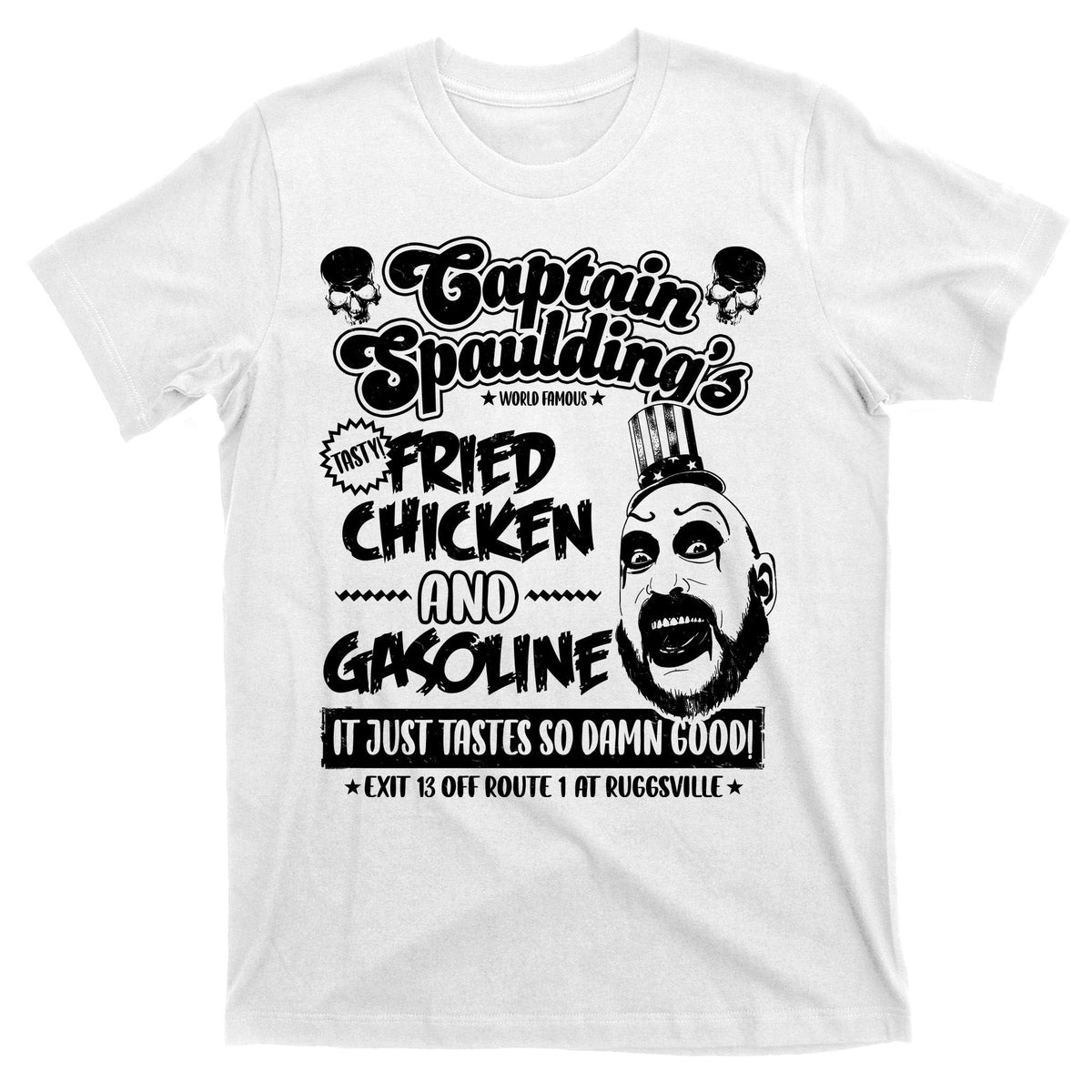 Funny Captain Spaulding's Fried Chicken And Gasoline T-Shirt product image 11