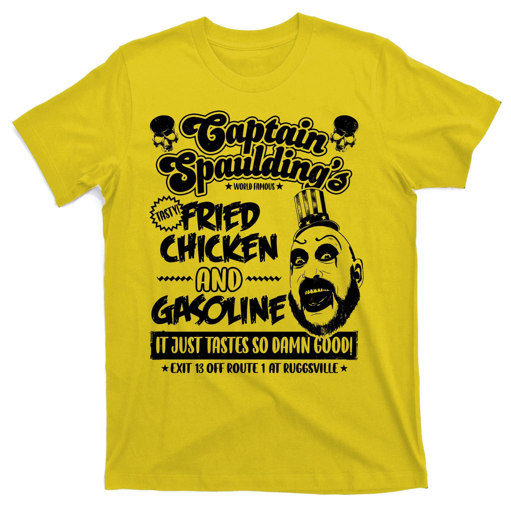 Funny Captain Spaulding's Fried Chicken And Gasoline T-Shirt product image 3