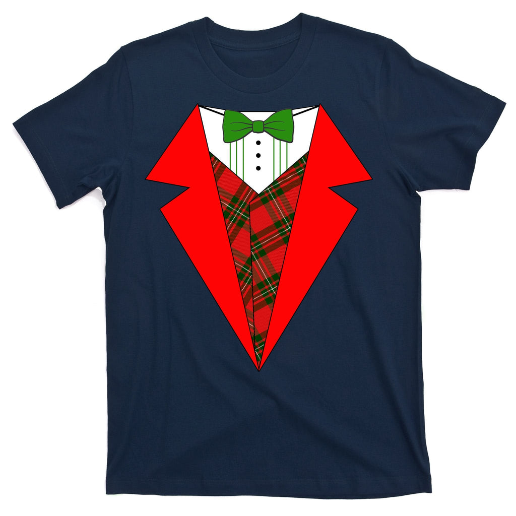 Festive Christmas Red Tuxedo T-Shirt product image 1