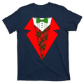Festive Christmas Red Tuxedo T-Shirt product image 1