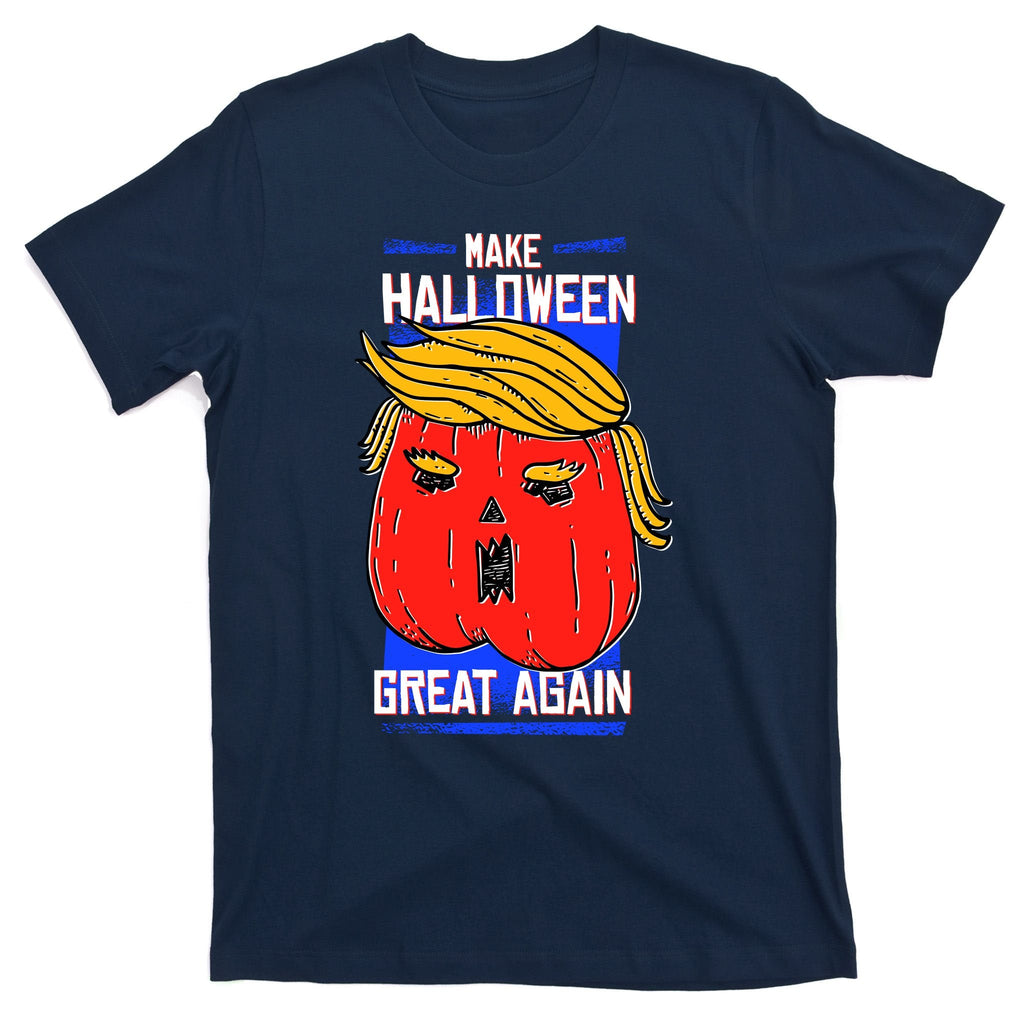 Funny Make Halloween Great Again Trump Pumpkin T-Shirt product image 1