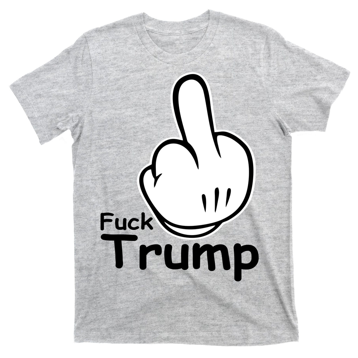 Fuck Trump Cartoon Middle Finger Resist Anti T-Shirt product image 9