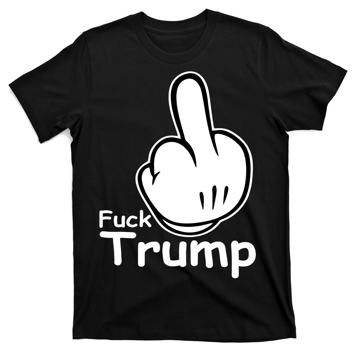 Fuck Trump Cartoon Middle Finger Resist Anti T-Shirt product image 7