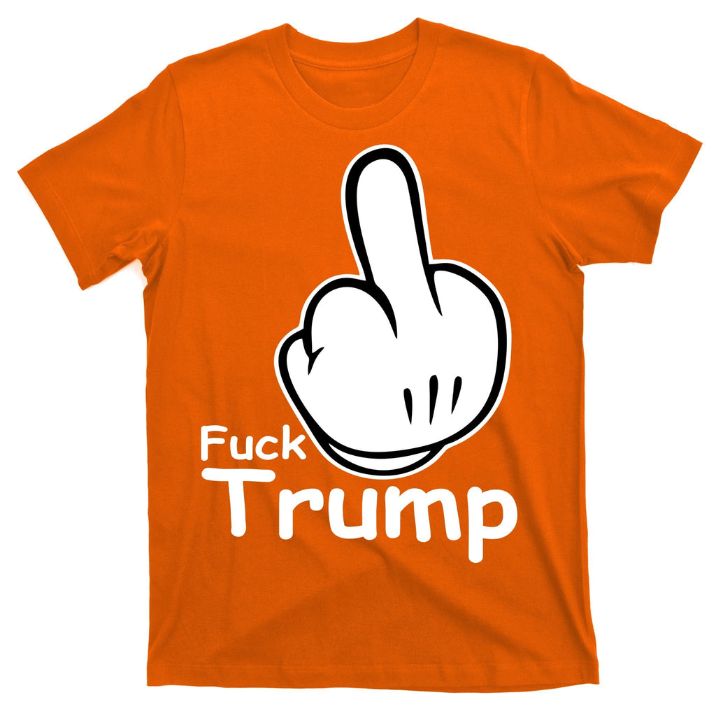 Fuck Trump Cartoon Middle Finger Resist Anti T-Shirt product image 5