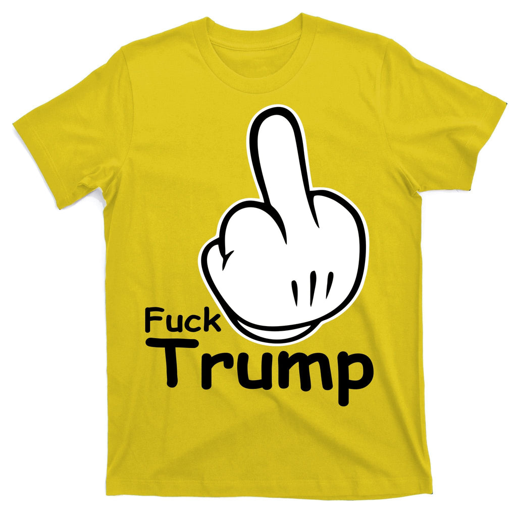 Fuck Trump Cartoon Middle Finger Resist Anti T-Shirt product image 3