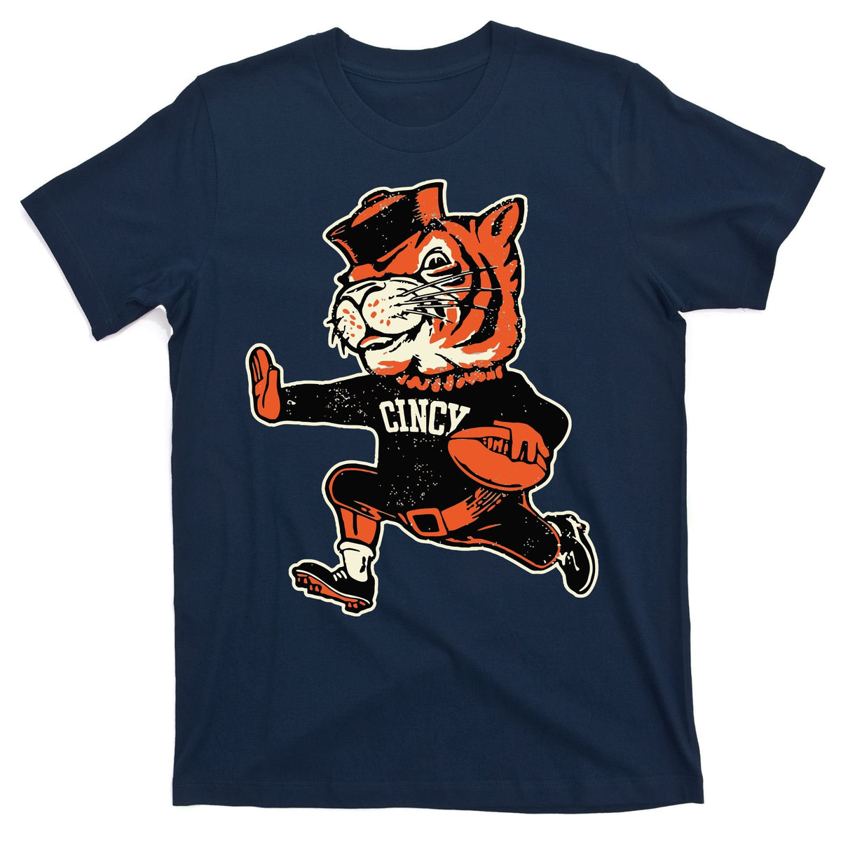 Funny Vintage Running Tiger Football Logo T-Shirt product image 1