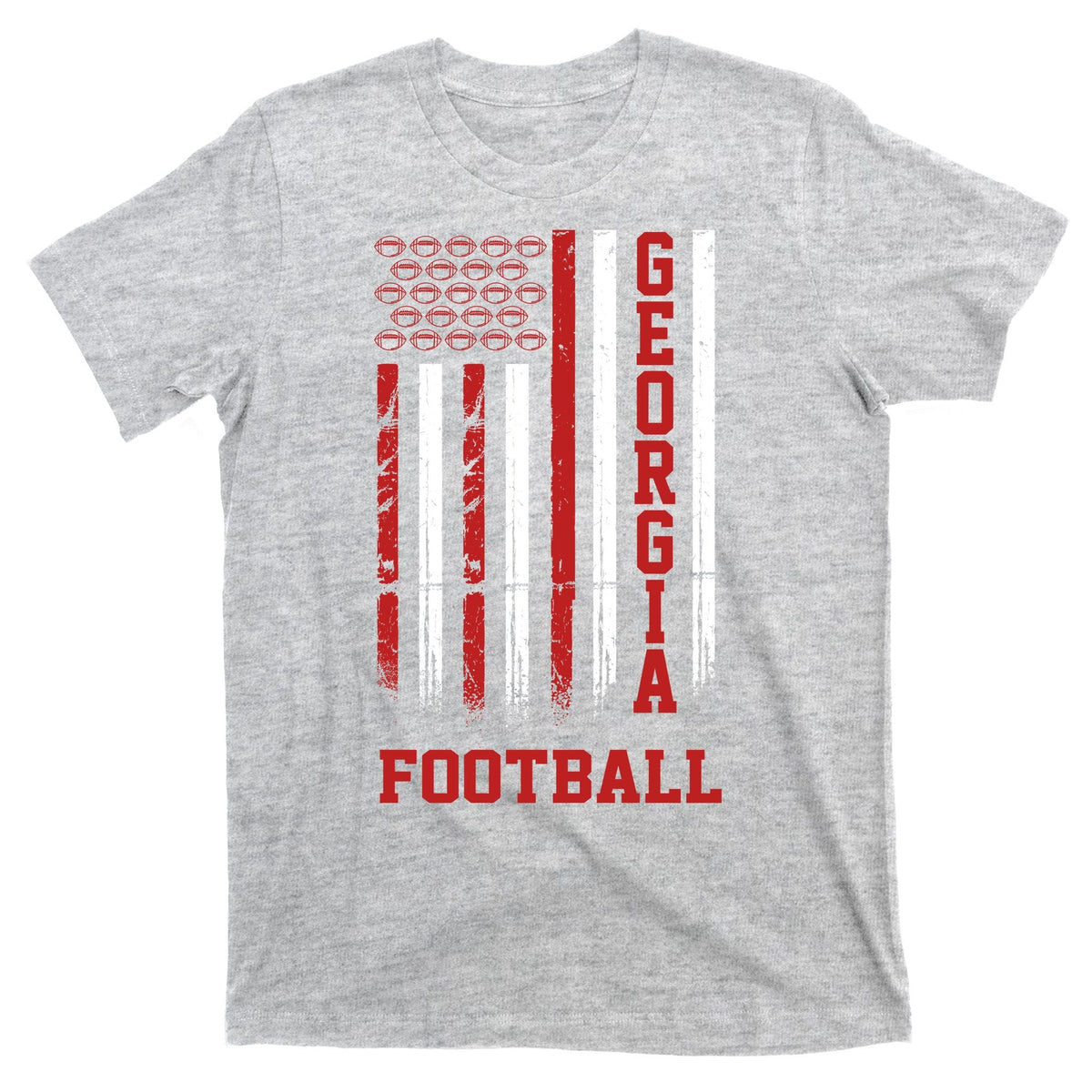 Georgia Football Fan American Flag T-Shirt product image 9