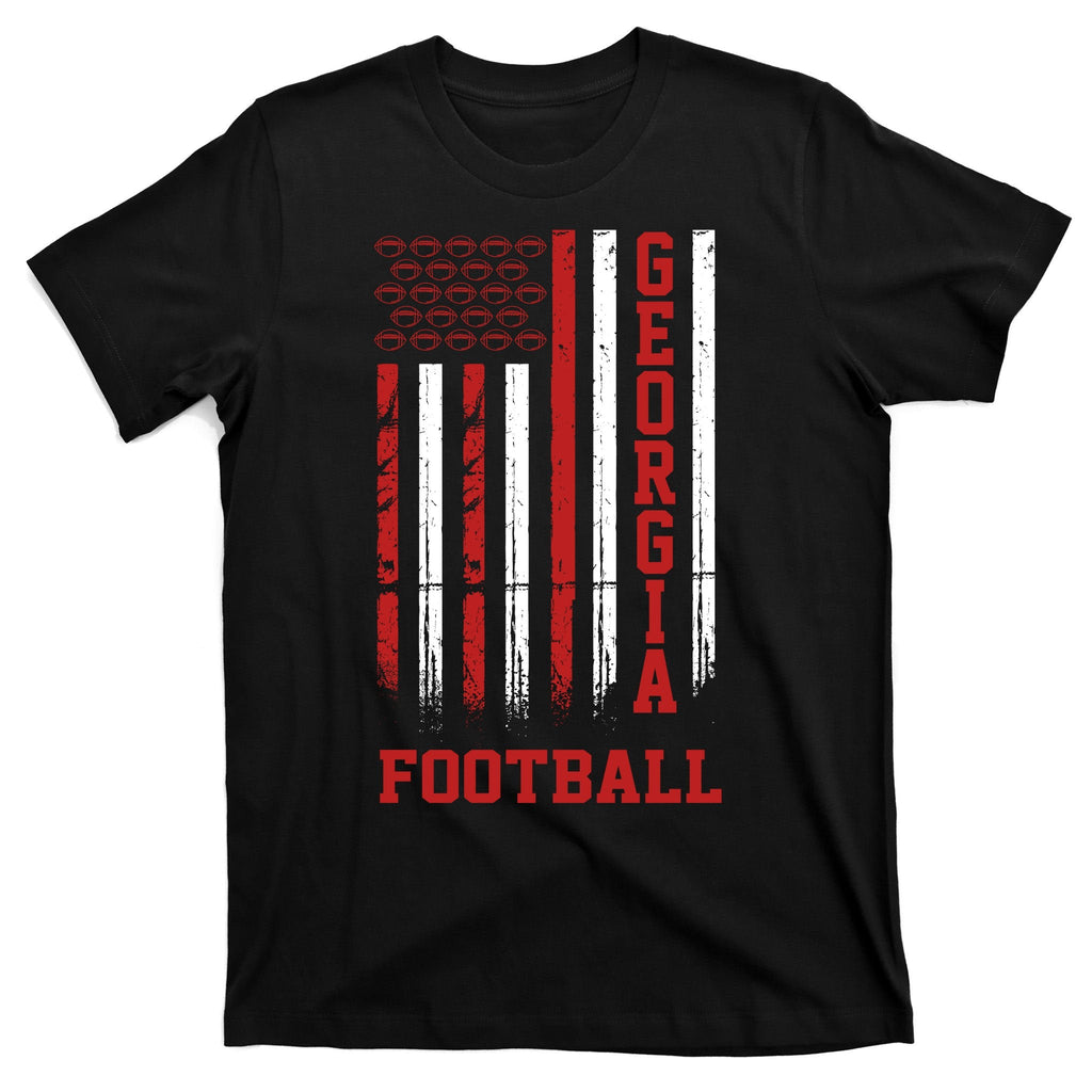 Georgia Football Fan American Flag T-Shirt product image 7