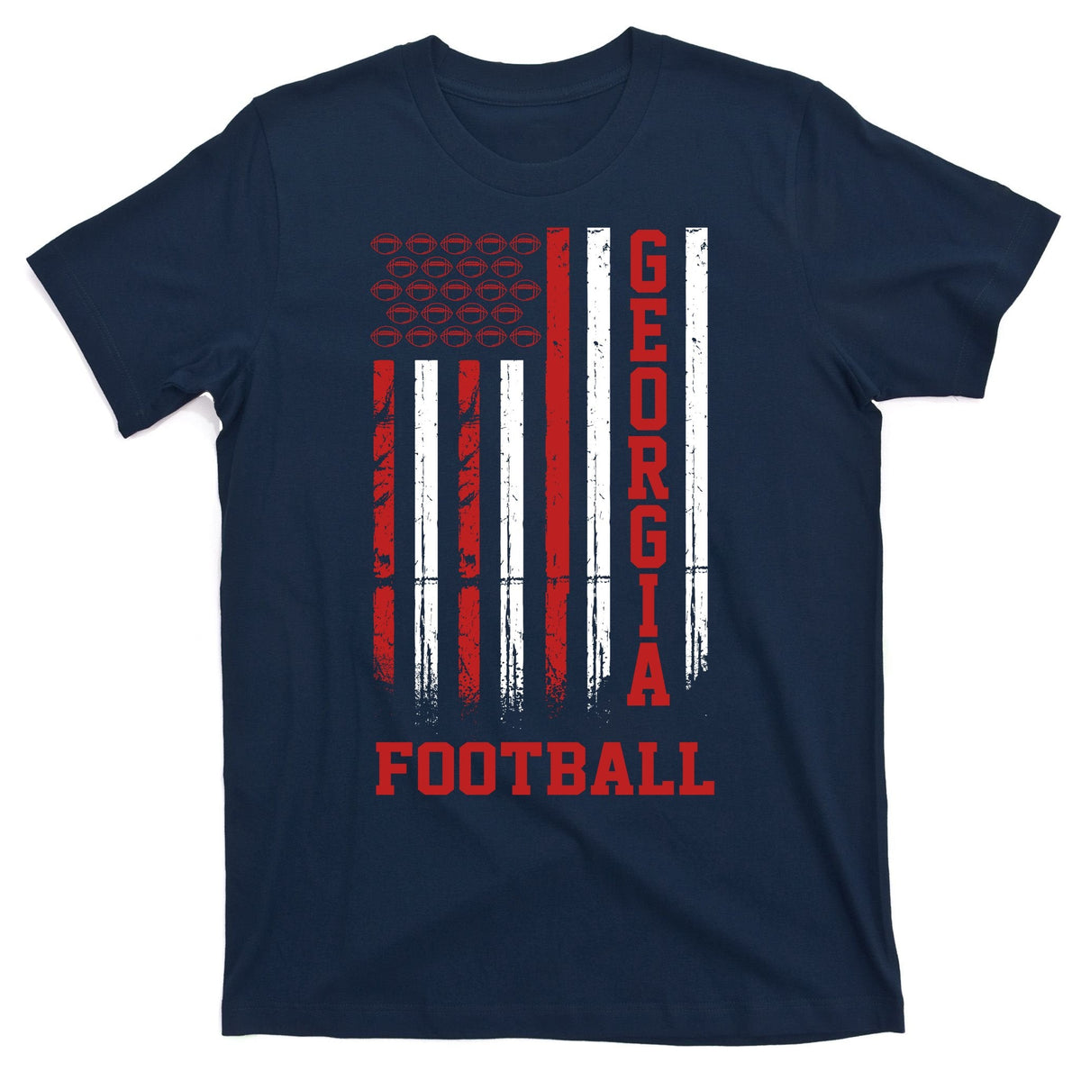 Georgia Football Fan American Flag T-Shirt product image 1