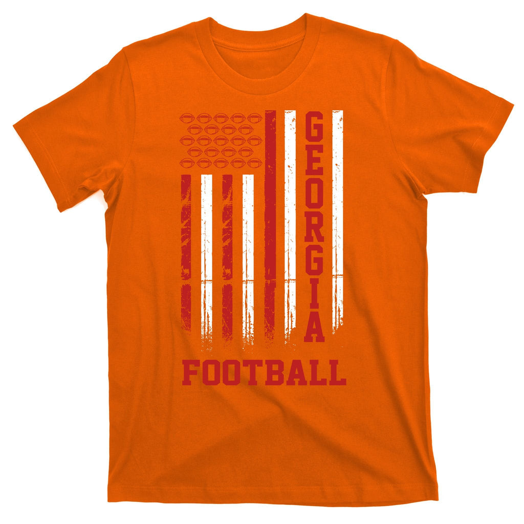 Georgia Football Fan American Flag T-Shirt product image 5