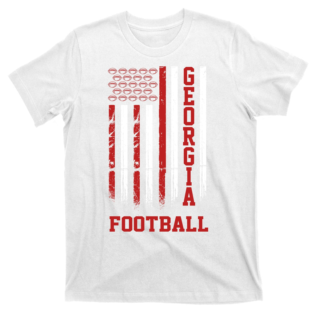 Georgia Football Fan American Flag T-Shirt product image 11
