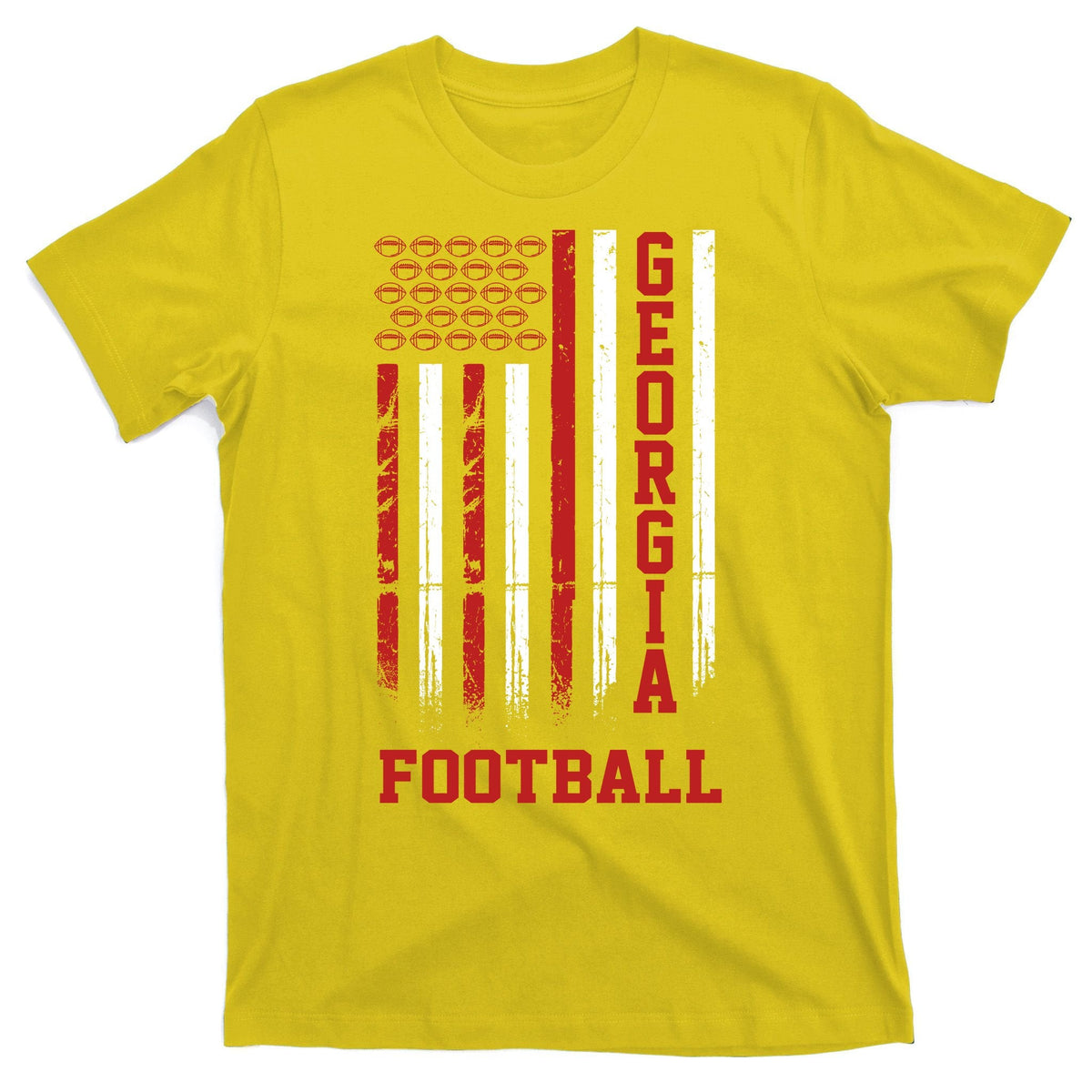 Georgia Football Fan American Flag T-Shirt product image 3