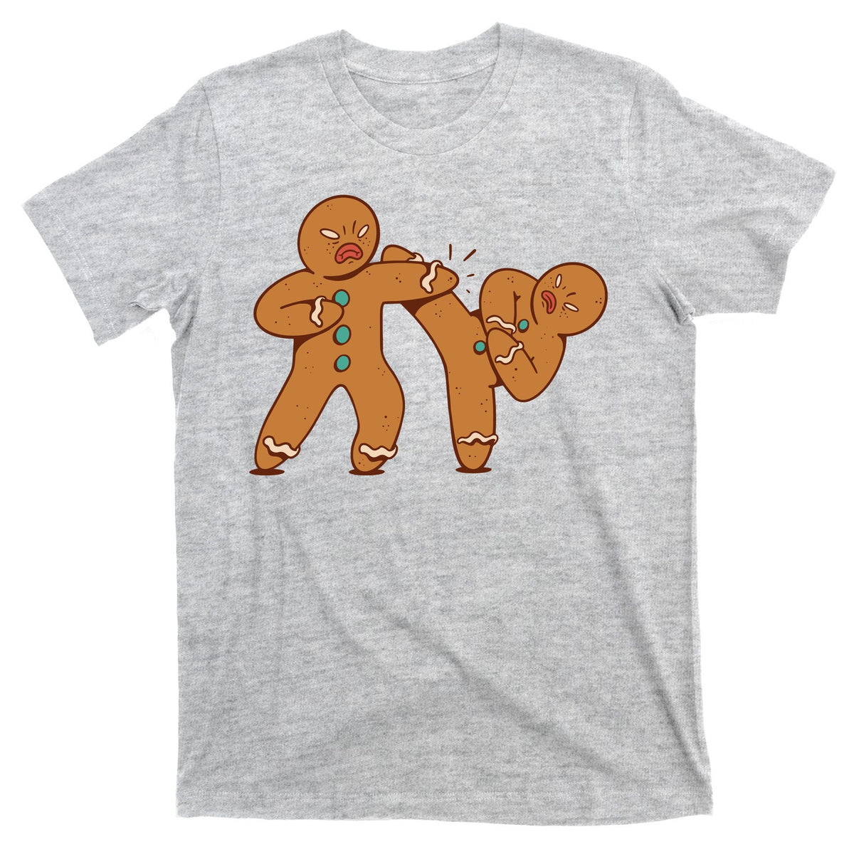 Gingerbread Fight Funny Holiday T-Shirt product image 9
