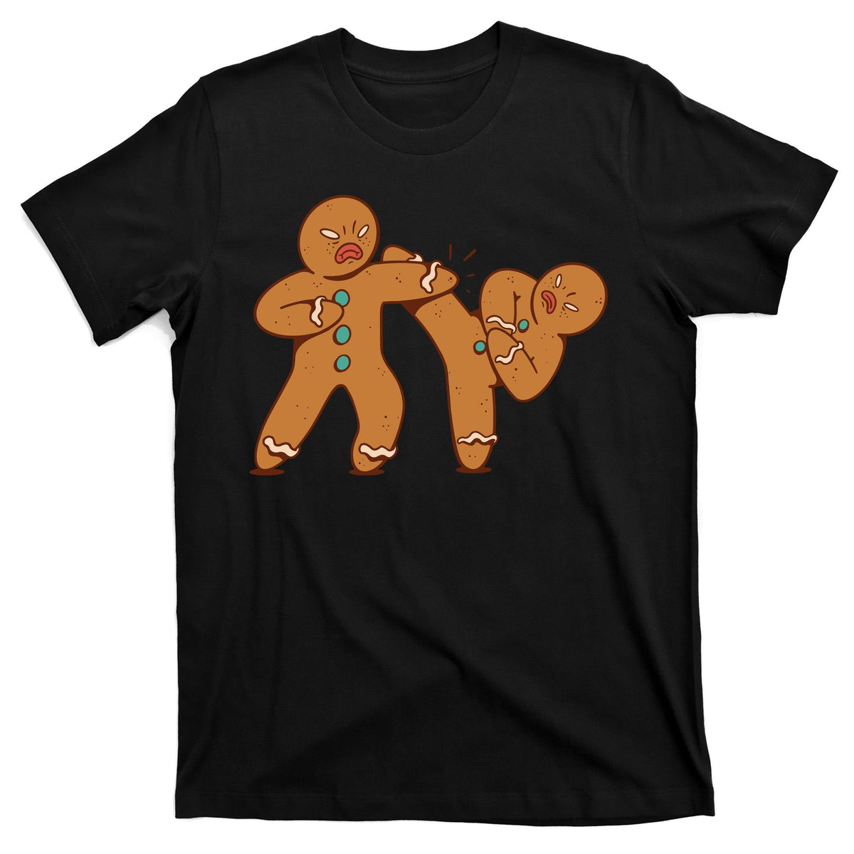 Gingerbread Fight Funny Holiday T-Shirt product image 7