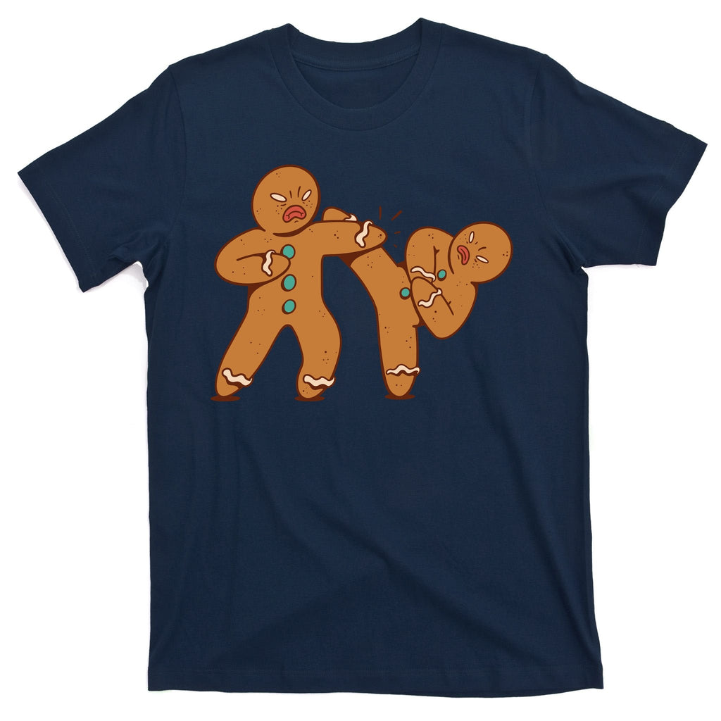 Gingerbread Fight Funny Holiday T-Shirt product image 1