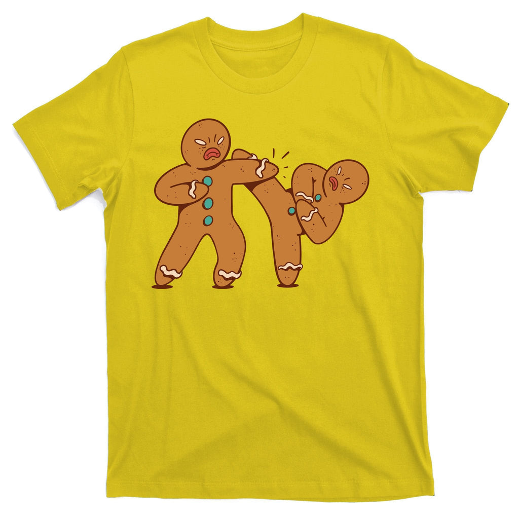 Gingerbread Fight Funny Holiday T-Shirt product image 3