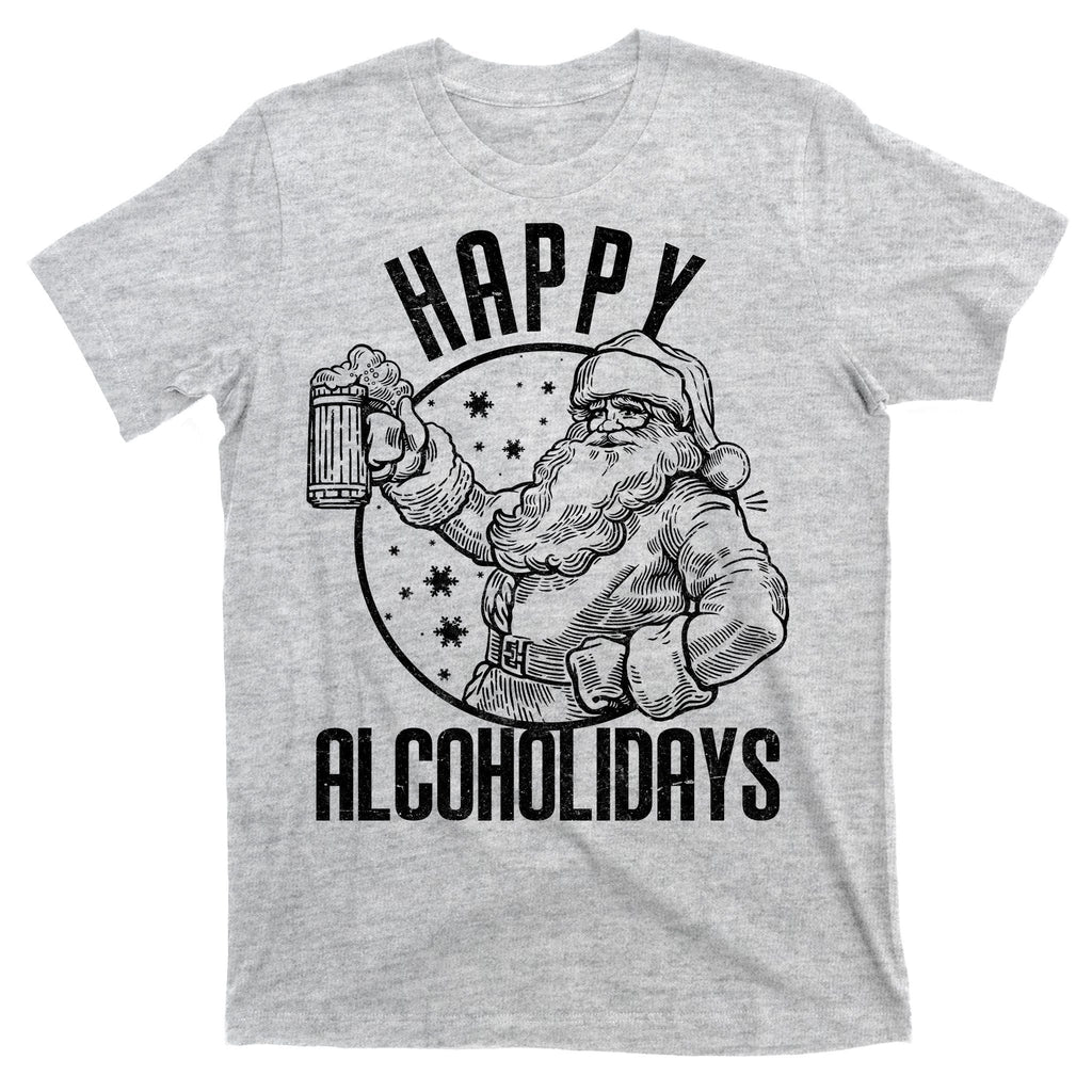 Happy Alcoholidays Christmas Santa T-Shirt