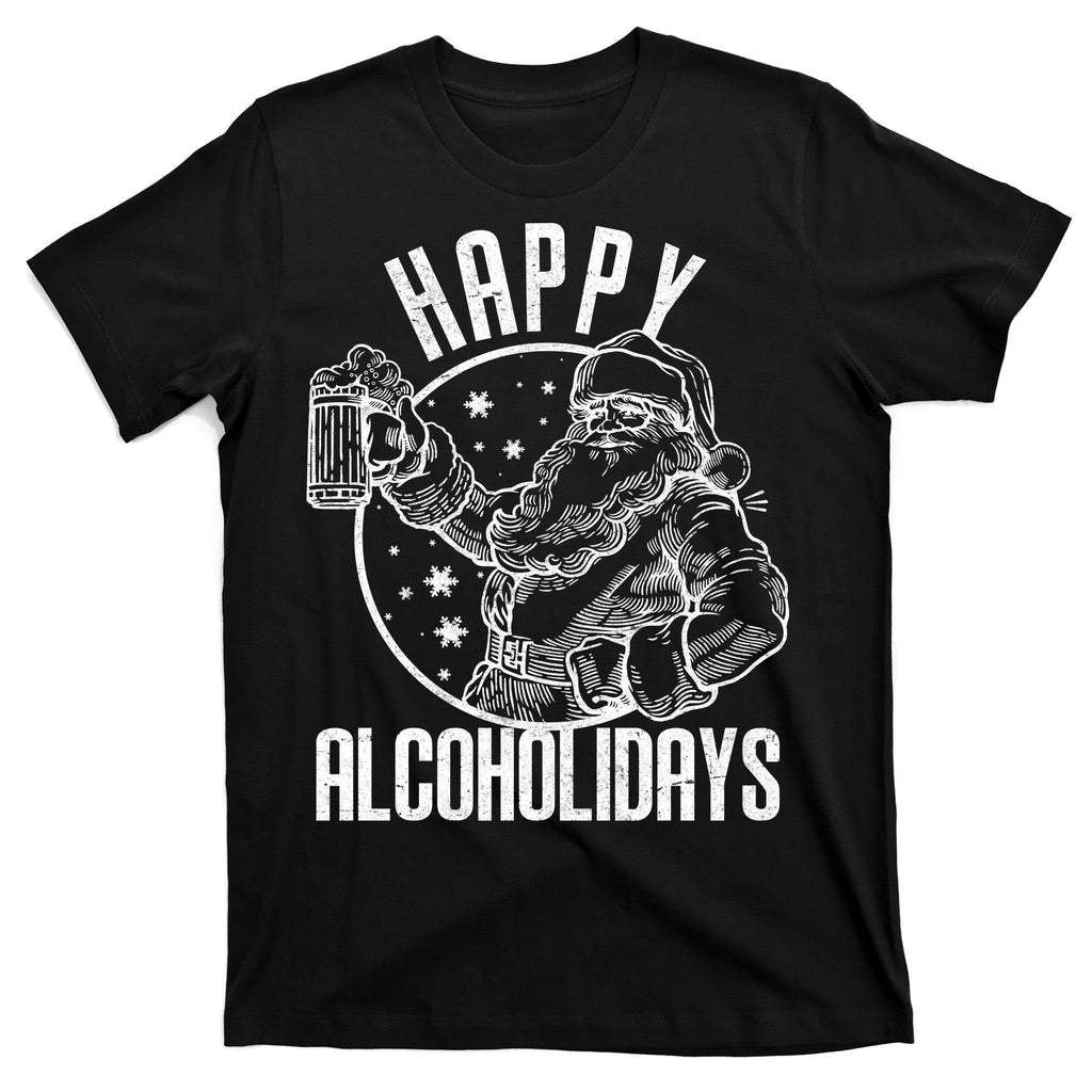 Happy Alcoholidays Christmas Santa T-Shirt