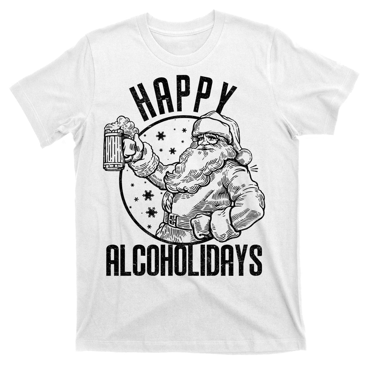 Happy Alcoholidays Christmas Santa T-Shirt