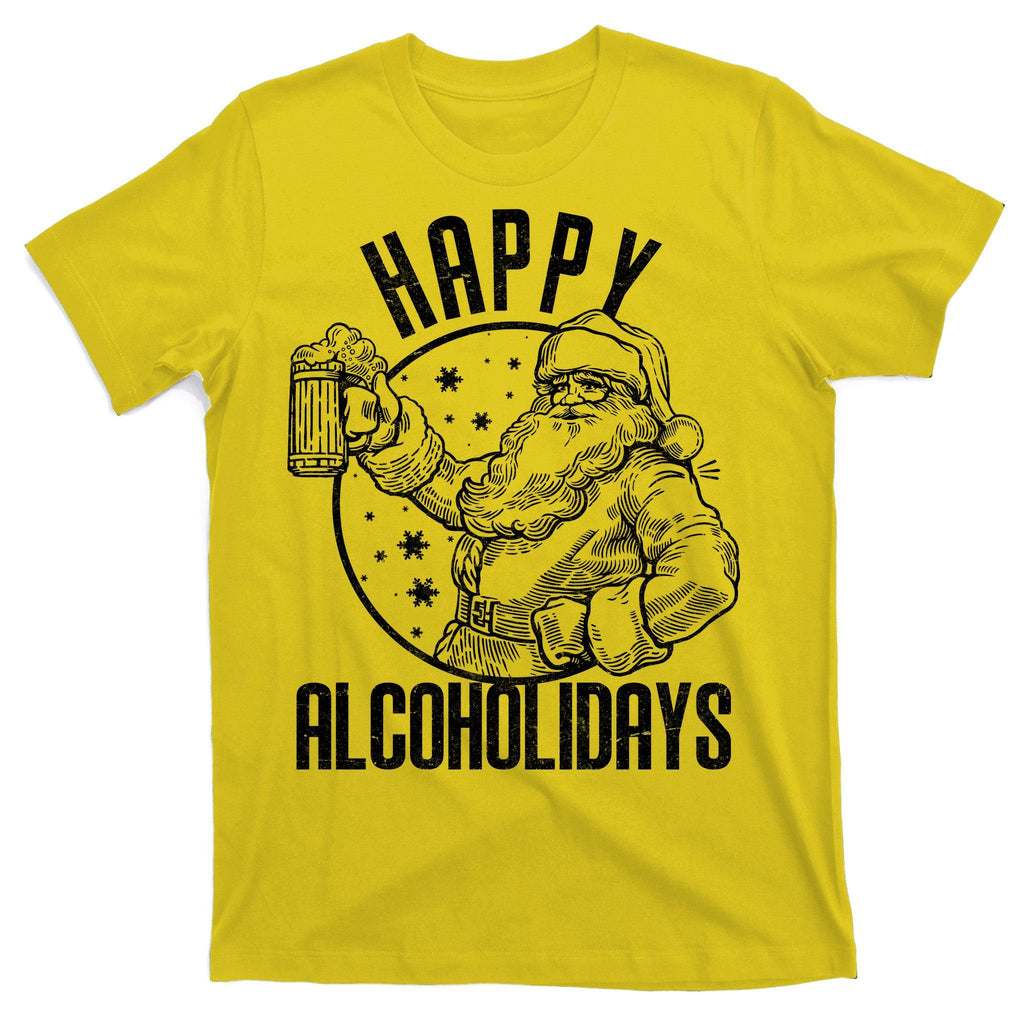 Happy Alcoholidays Christmas Santa T-Shirt