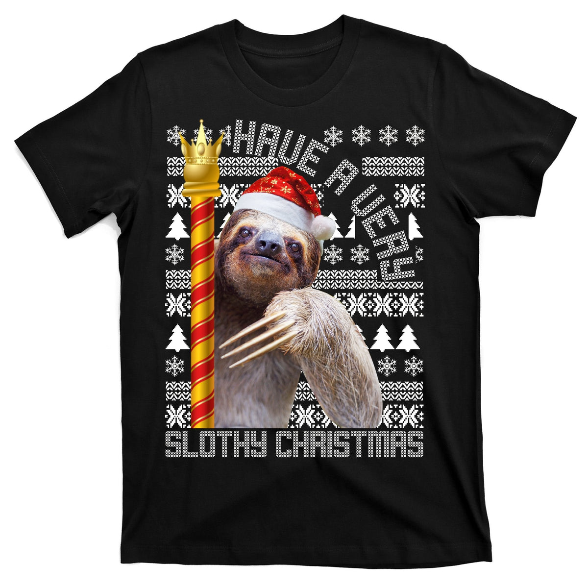 Have a Very Slothy Christmas Sloth Ugly T-Shirt product image 7