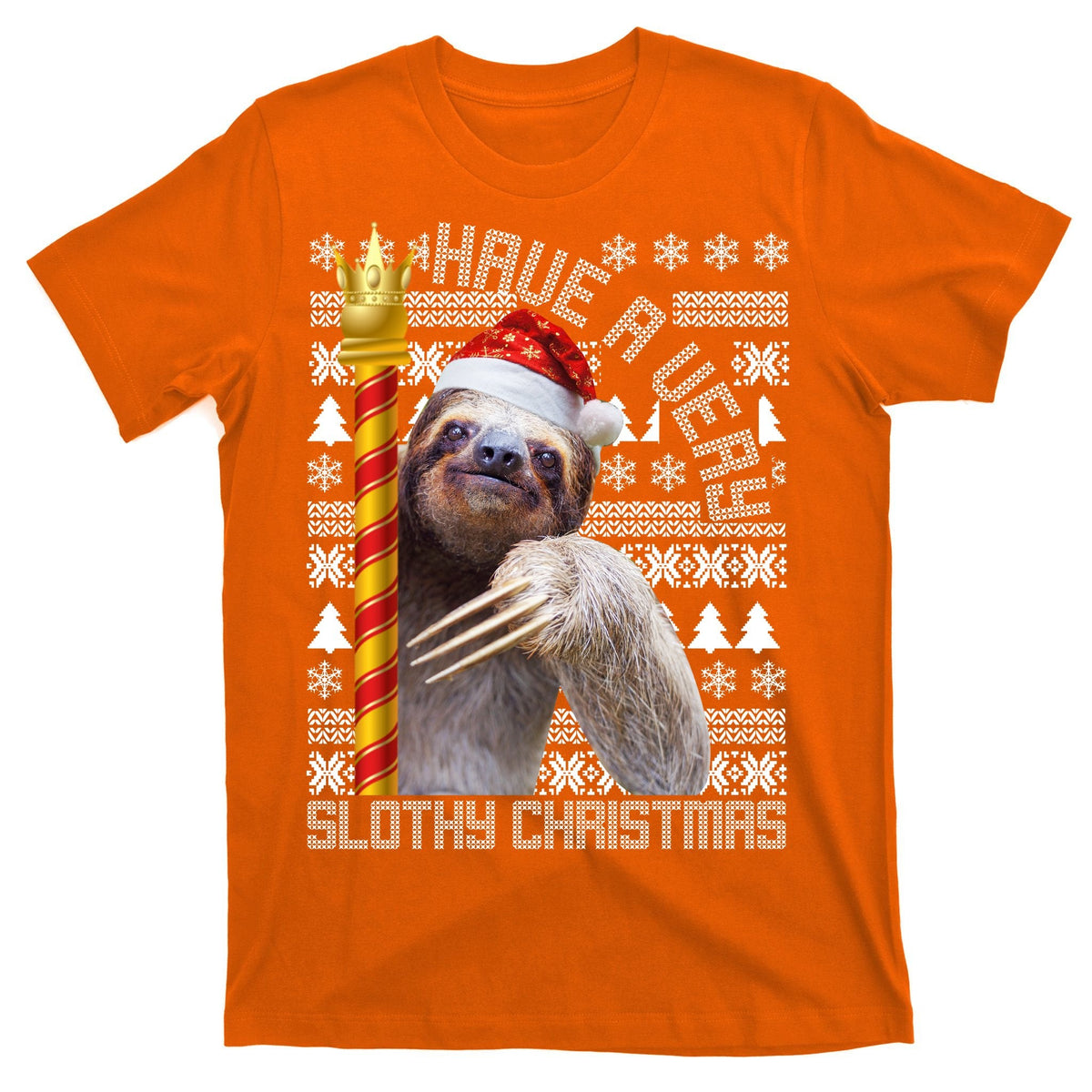 Have a Very Slothy Christmas Sloth Ugly T-Shirt product image 5