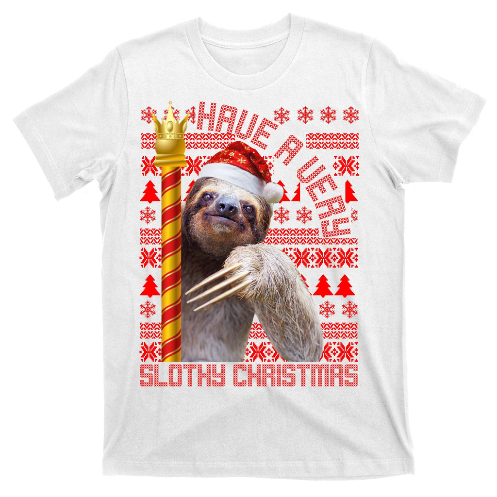 Have a Very Slothy Christmas Sloth Ugly T-Shirt product image 11