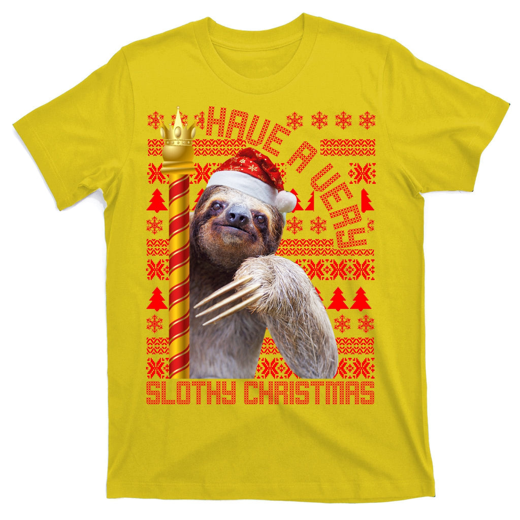 Have a Very Slothy Christmas Sloth Ugly T-Shirt product image 3
