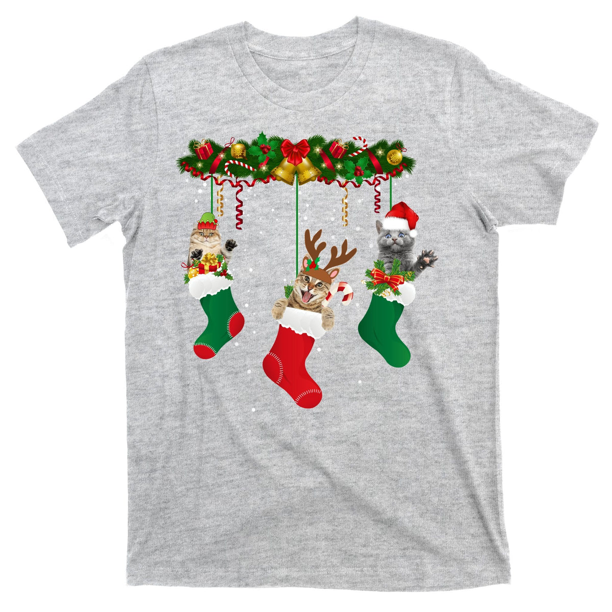 Hanging Cats Christmas Stockings T-Shirt product image 9