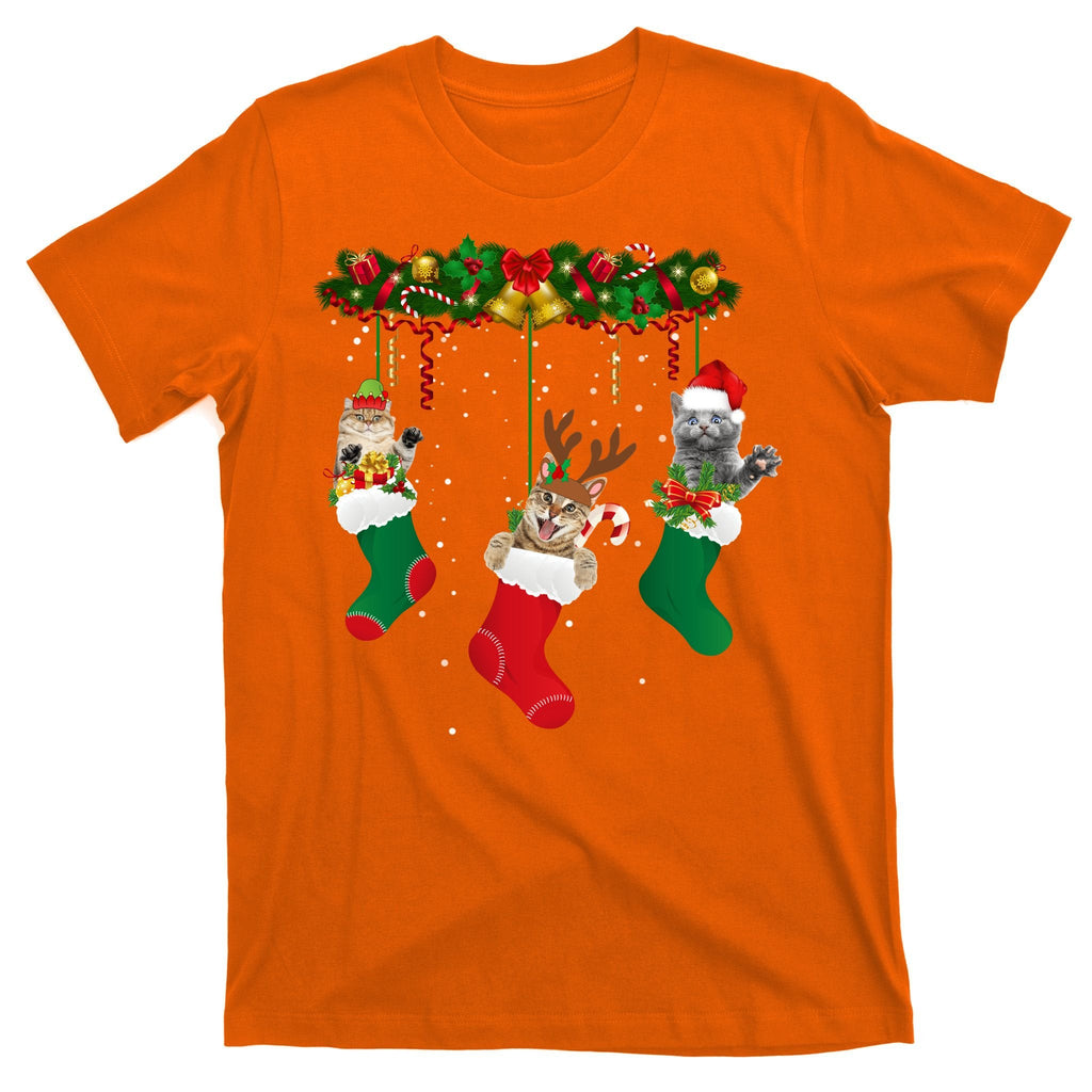 Hanging Cats Christmas Stockings T-Shirt product image 5