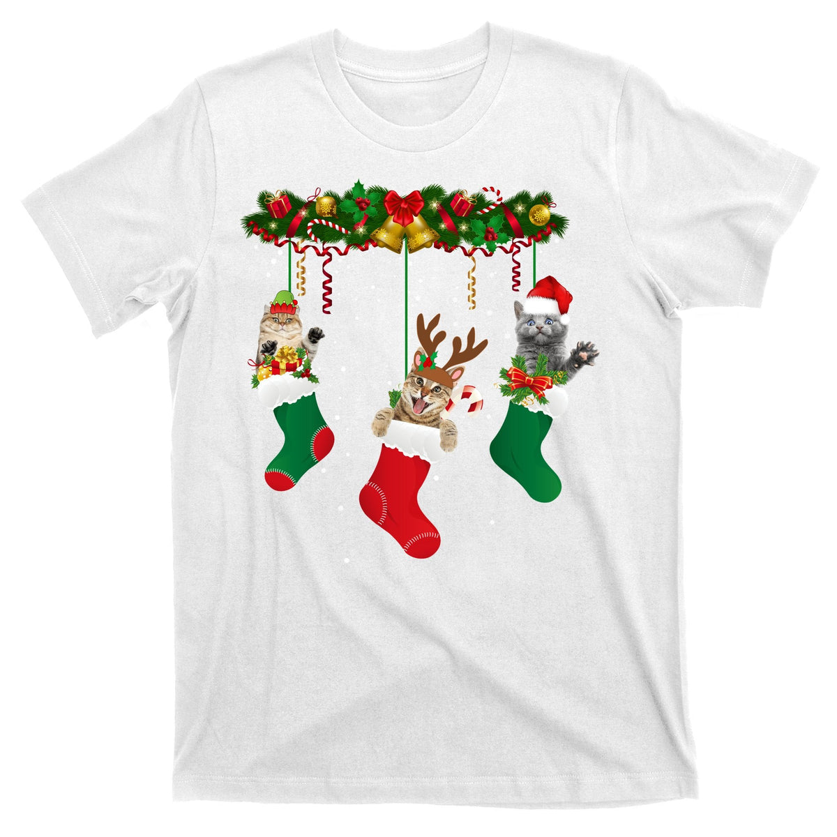 Hanging Cats Christmas Stockings T-Shirt product image 11